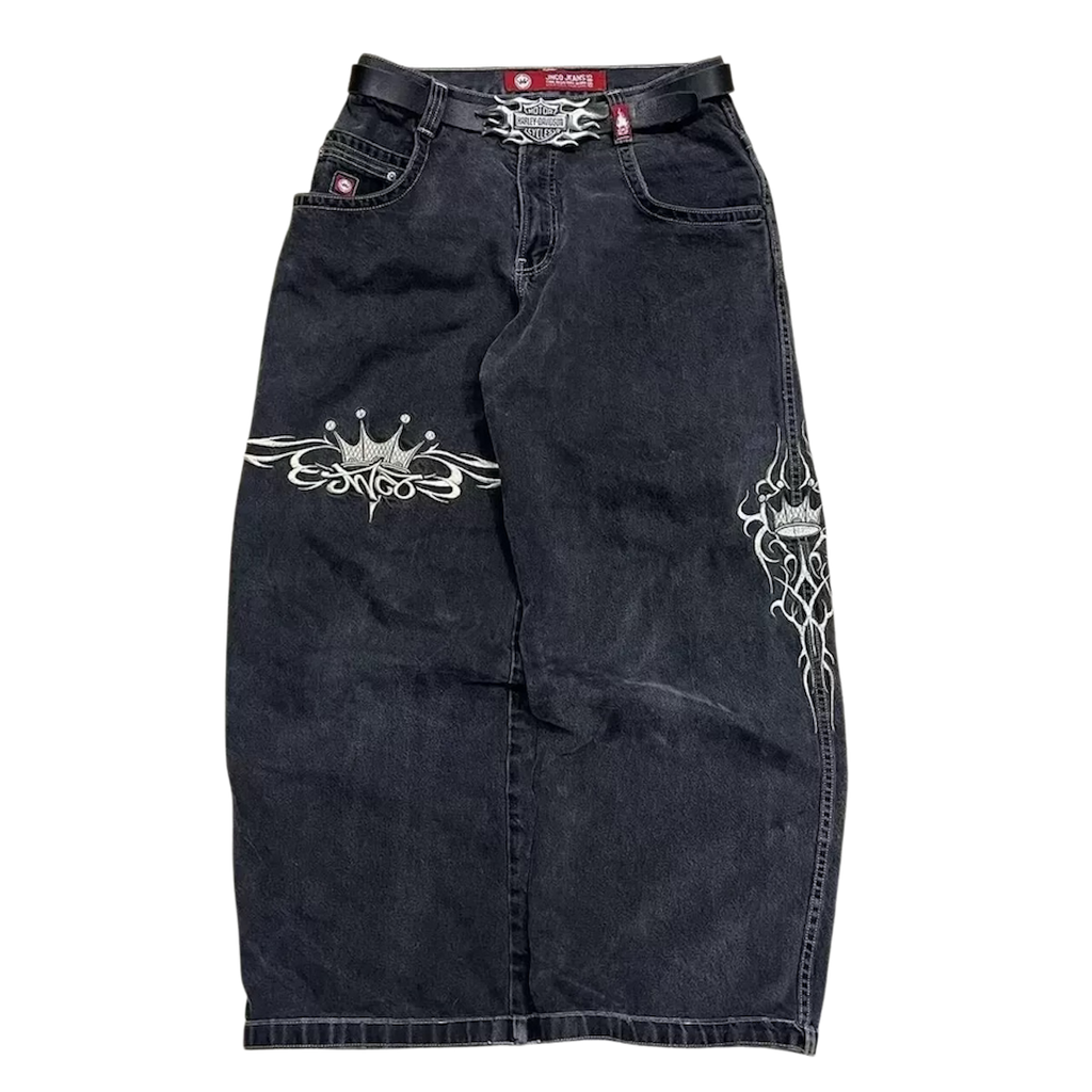 crowned cargo baggy jeans