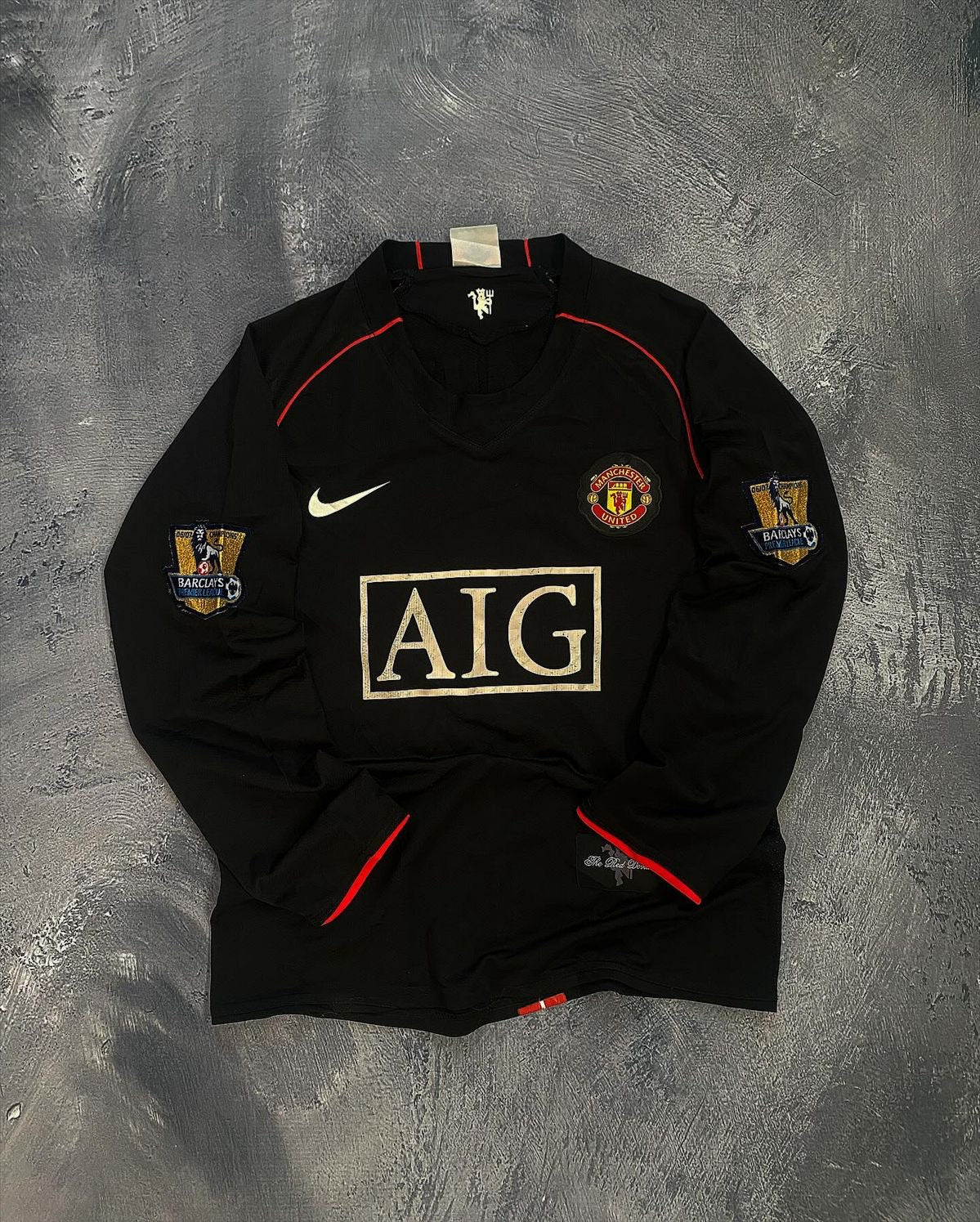2007-08 M Away Soccer Jersey Black Long Sleeved jersey
