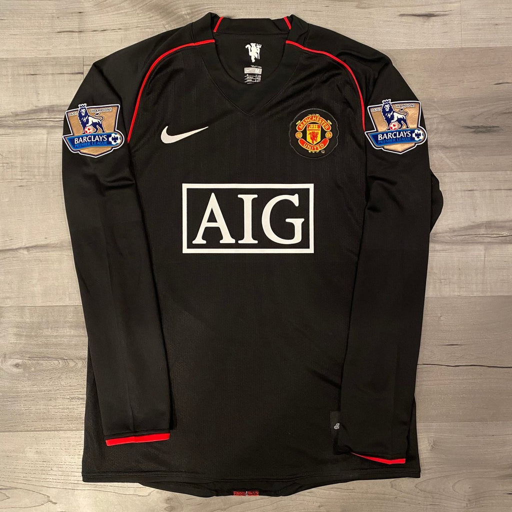 2007-08 M Away Soccer Jersey Black Long Sleeved jersey