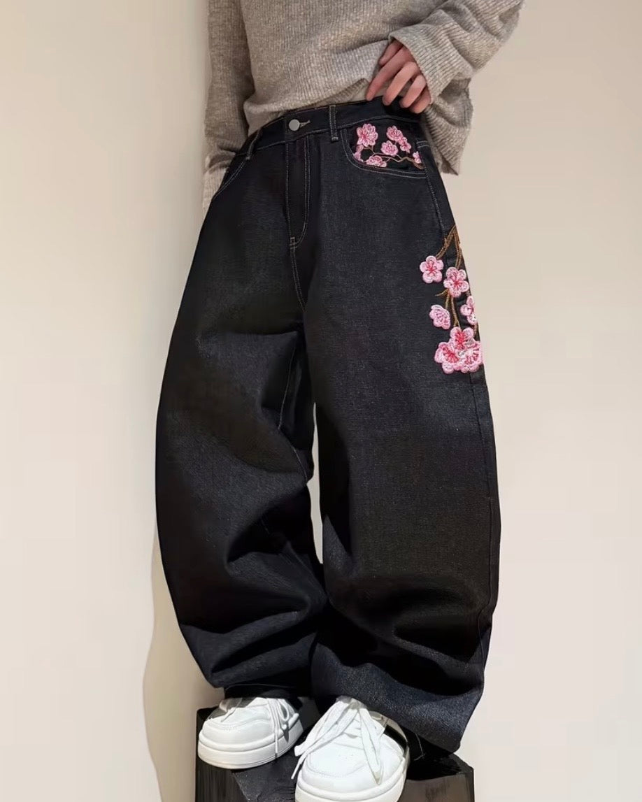 Embroidered cherry blossom