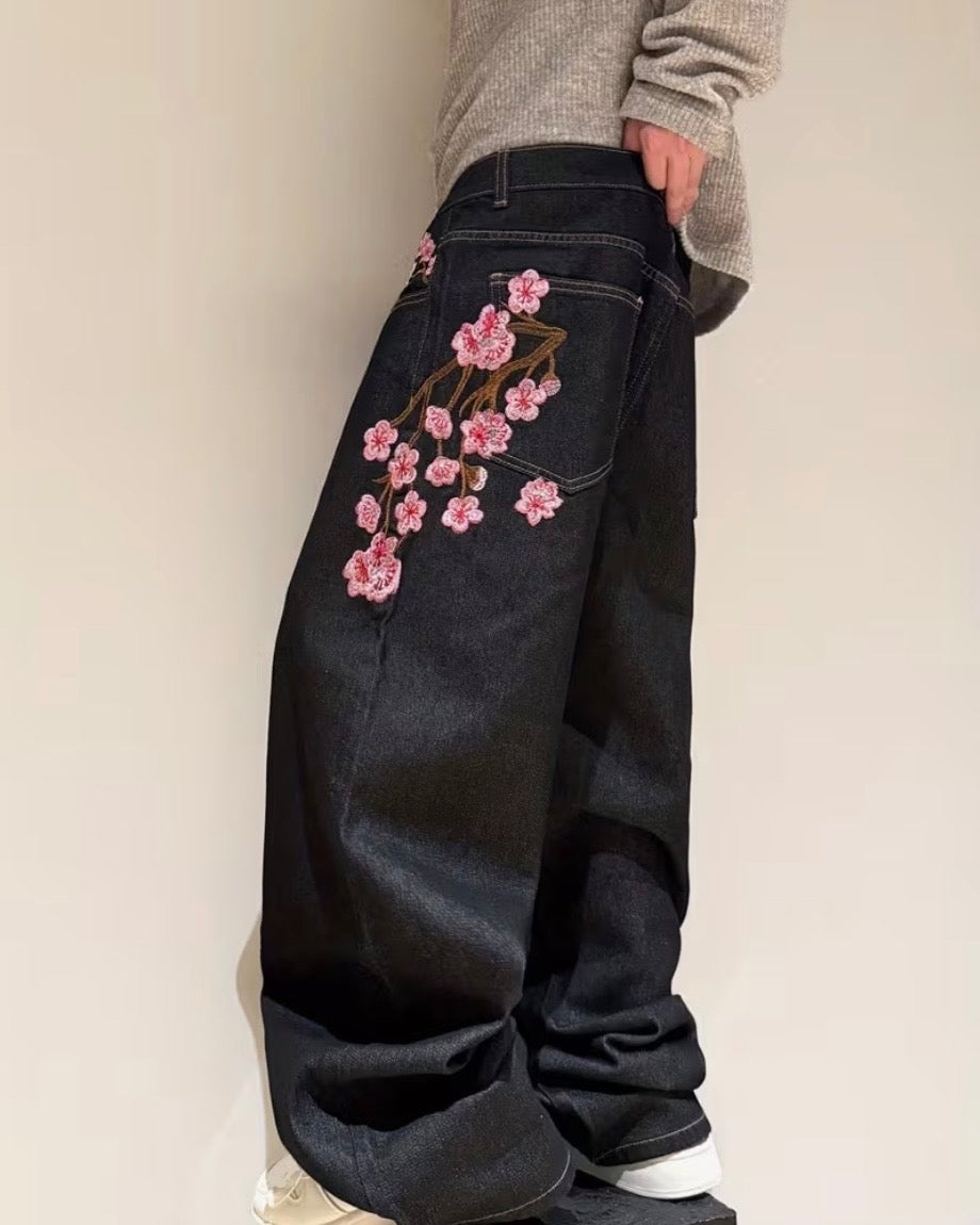 Embroidered cherry blossom