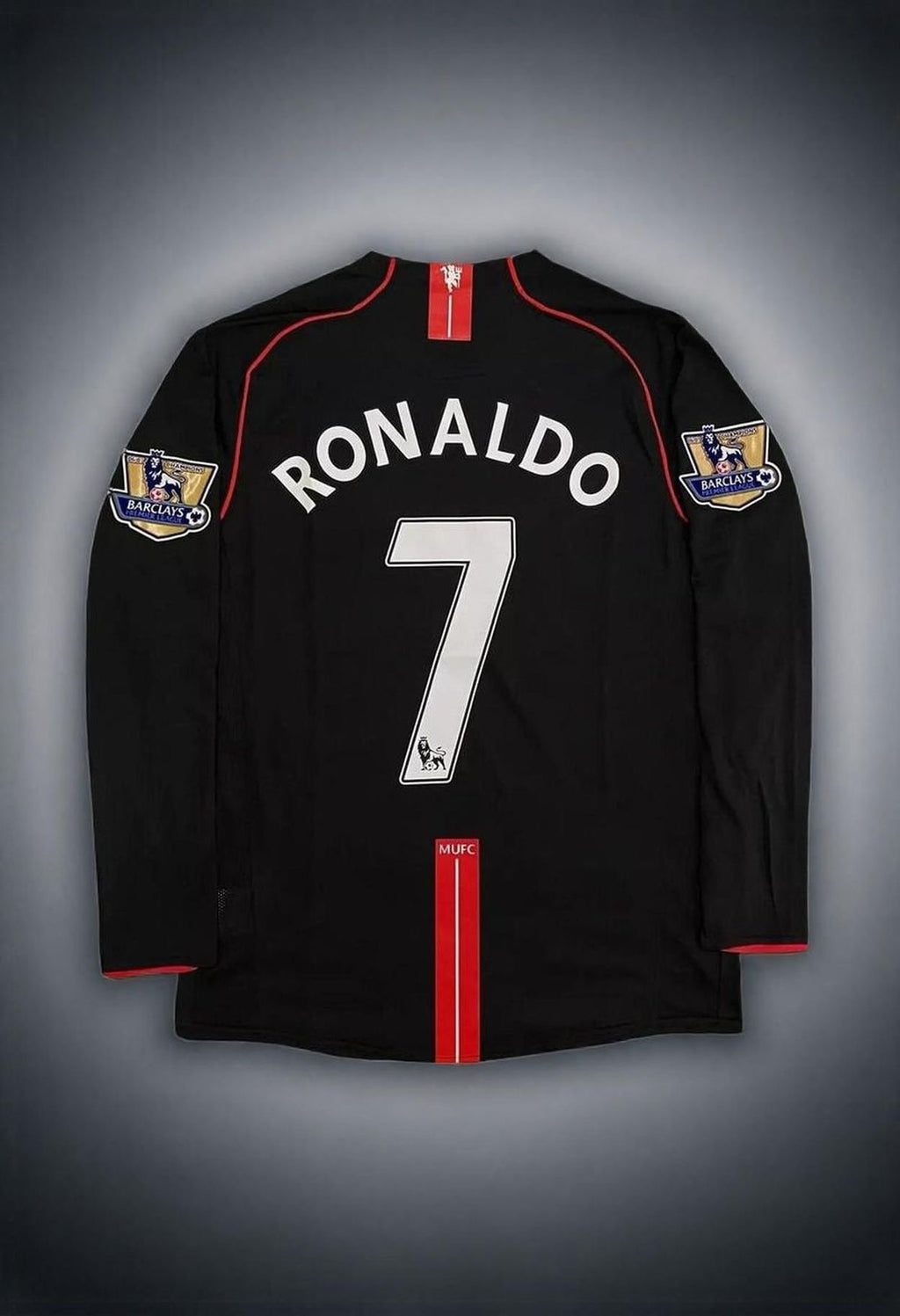 2007-08 M Away Soccer Jersey Black Long Sleeved jersey
