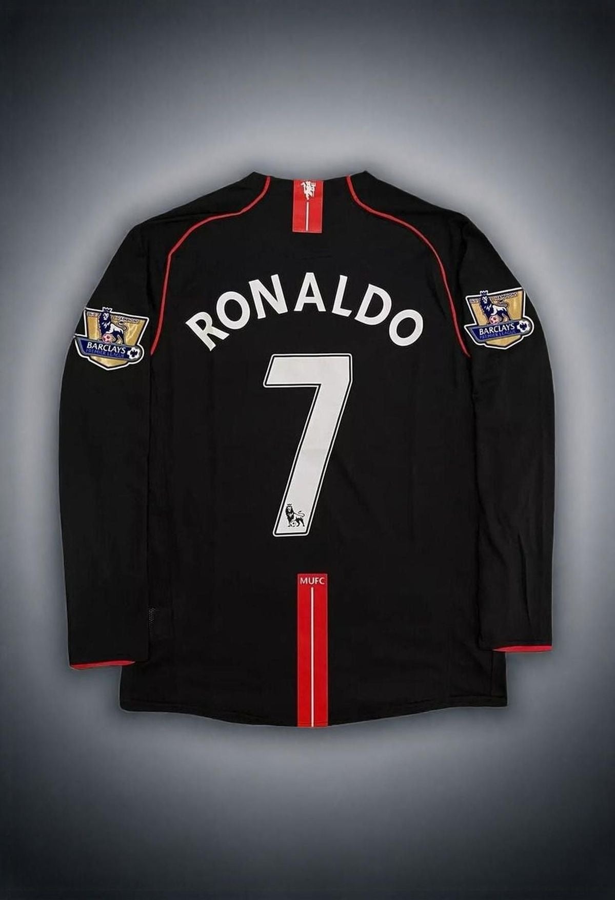 2007-08 M Away Soccer Jersey Black Long Sleeved jersey