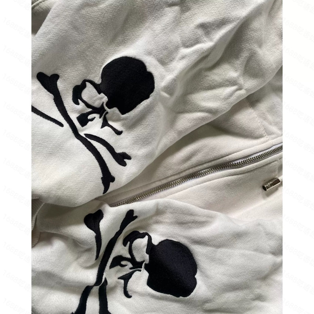 skull long sleeve zipper hoodie