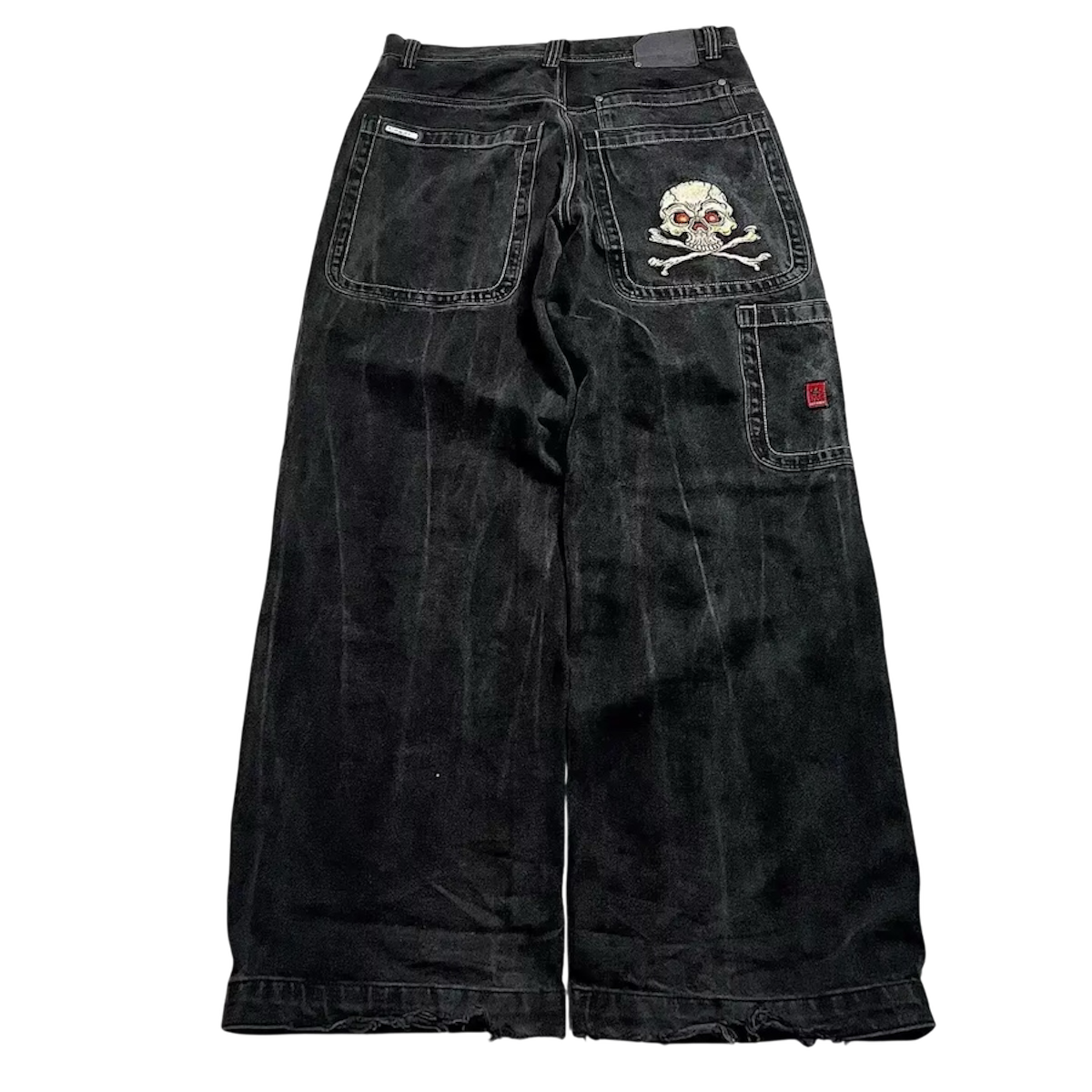 skull pocket baggy jeans