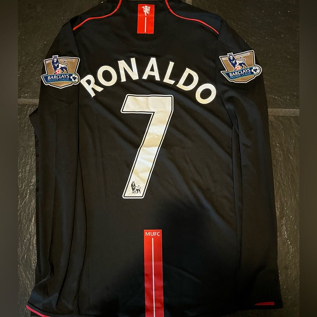 2007-08 M Away Soccer Jersey Black Long Sleeved jersey