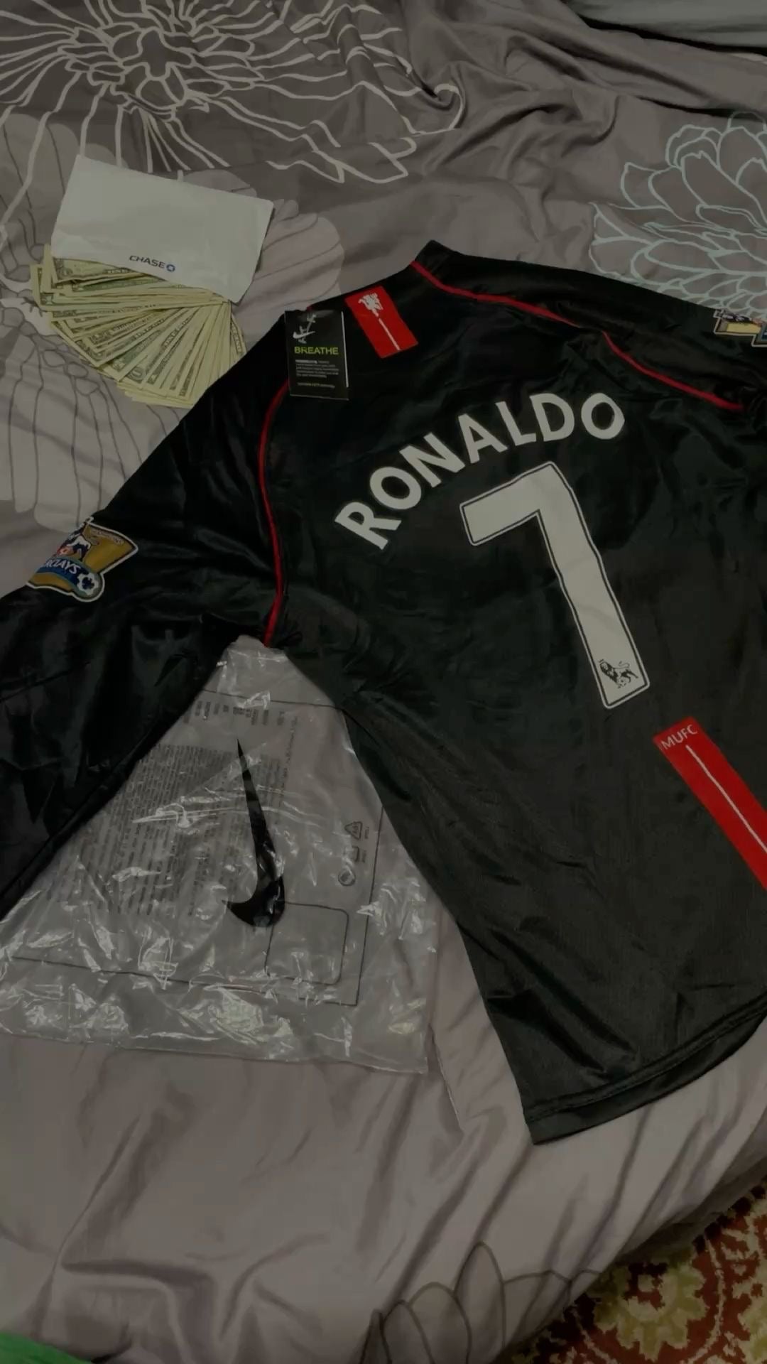 2007-08 M Away Soccer Jersey Black Long Sleeved jersey